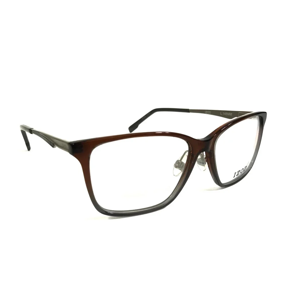 IZOD Eyeglasses Frames IZ2120 BROWN FADE Gray Rectangle Full Rim 55-16-145